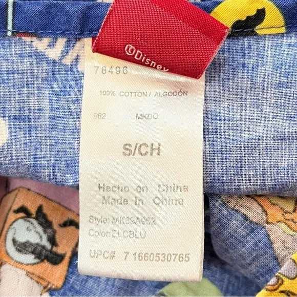 Disney Halloween Mickey Mouse Minnie Scrub Top Women’s Small Blue V Neck - Picture 4 of 11